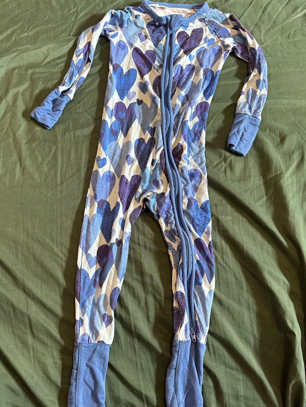 Little Sleepies Bamboo 12-18 Blue Hearts